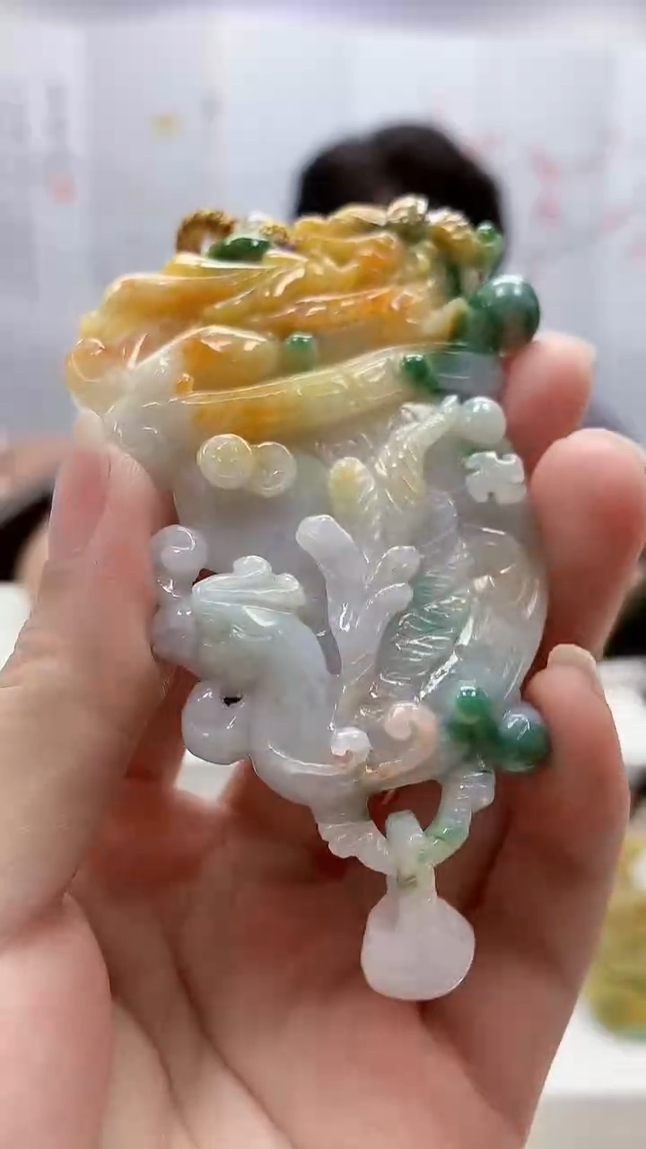 定制翡翠未镶嵌5060ms-毛货挂件赠龙门架107