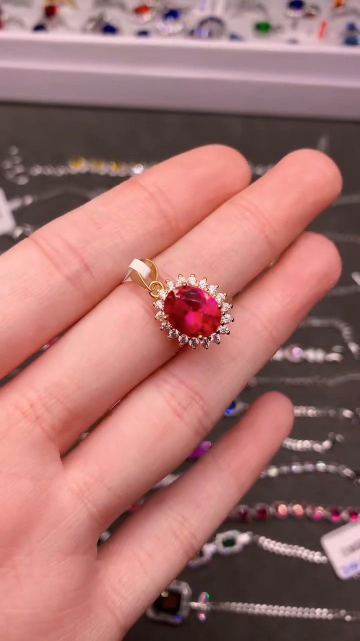 【闪购商品】红宝石颈饰银S925镶嵌..........