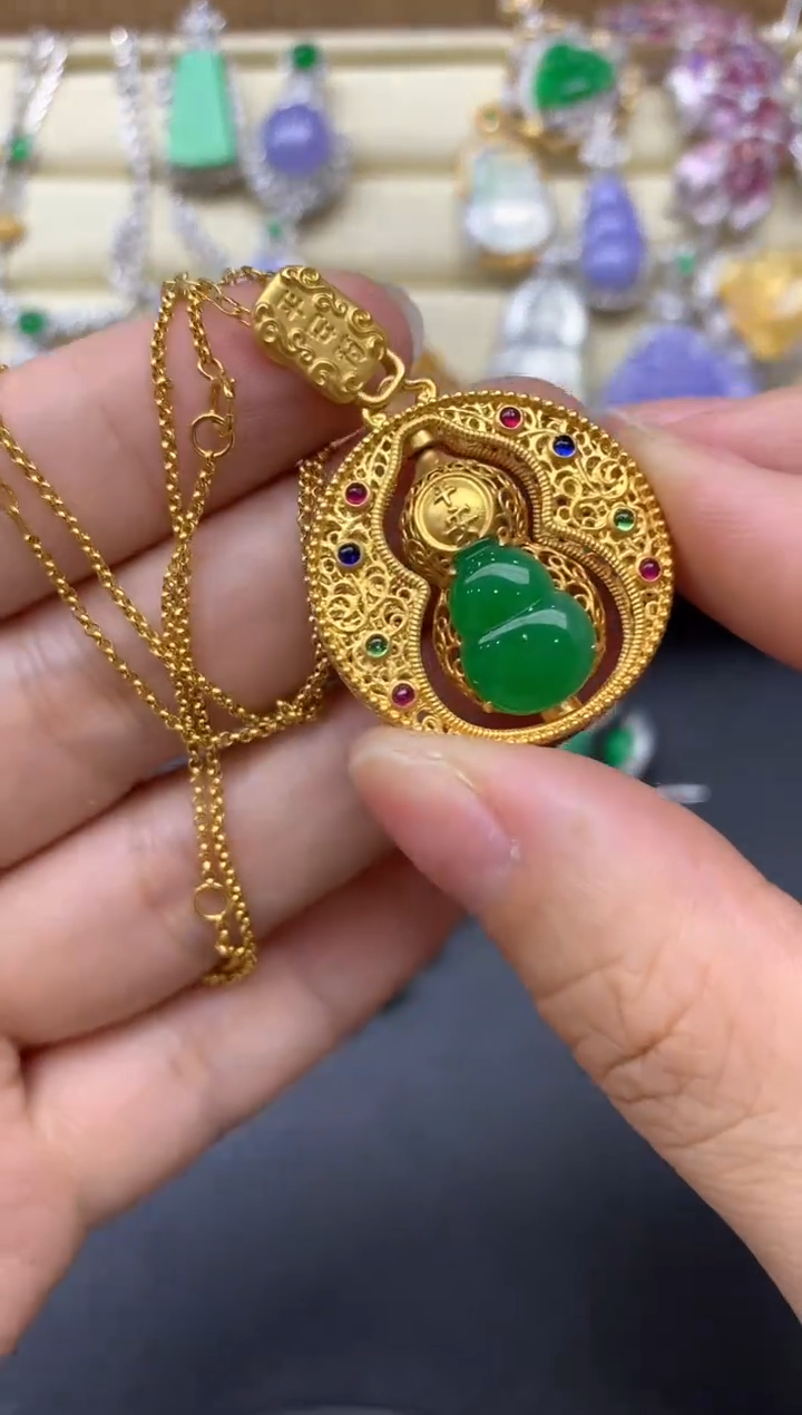 【闪购商品】翡翠颈饰18K金镶嵌638-中国好珍宝