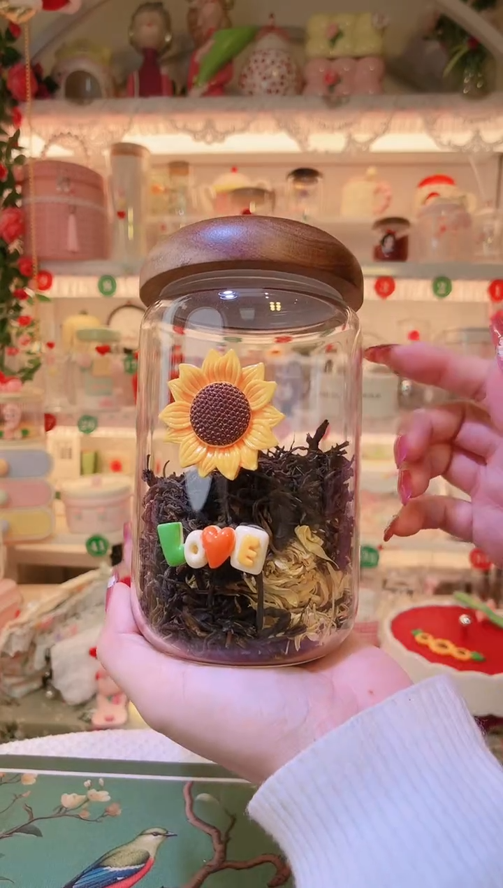 向日葵茶叶罐——手工制作品质好！