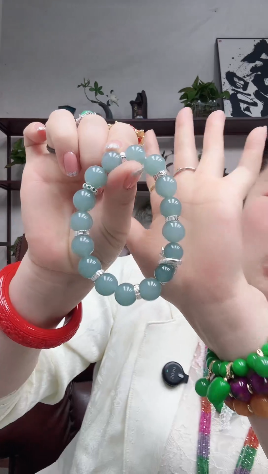 未镶嵌手串翡翠蓝水原创手串