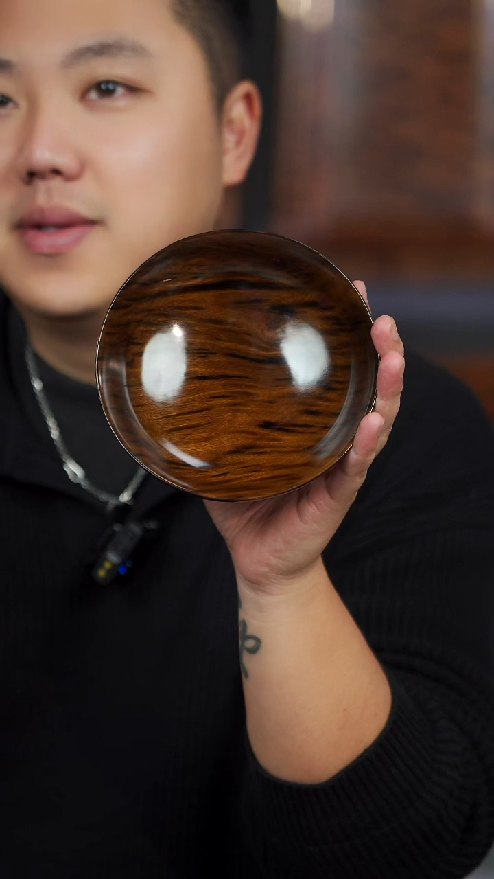 金丝楠501号阴沉满花手工大漆坚果盘