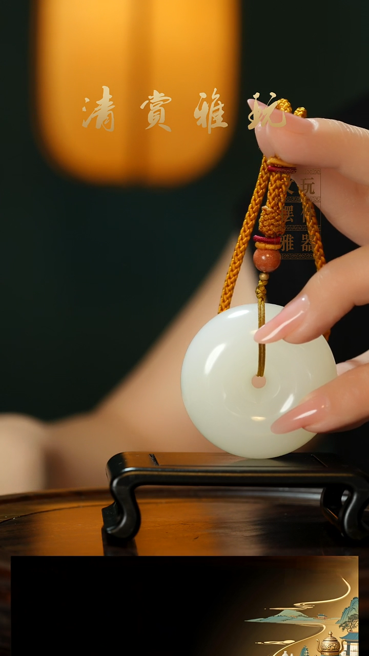 玉《平安扣》手把件摆件