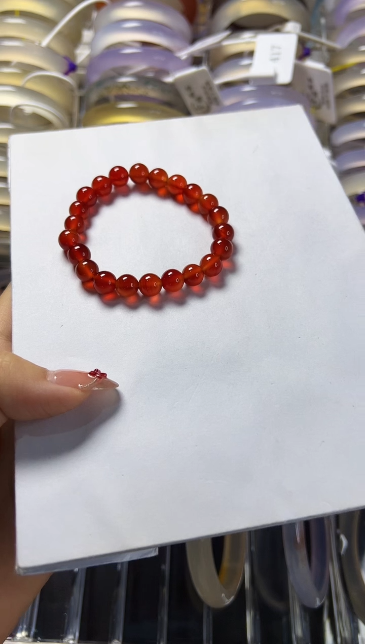 【闪购商品】玛瑙/玉髓手镯未镶嵌8mm手链