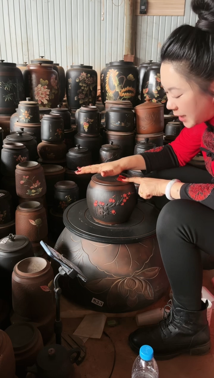 【闪购商品】壶完品 茶叶罐 腰鼓 红梅