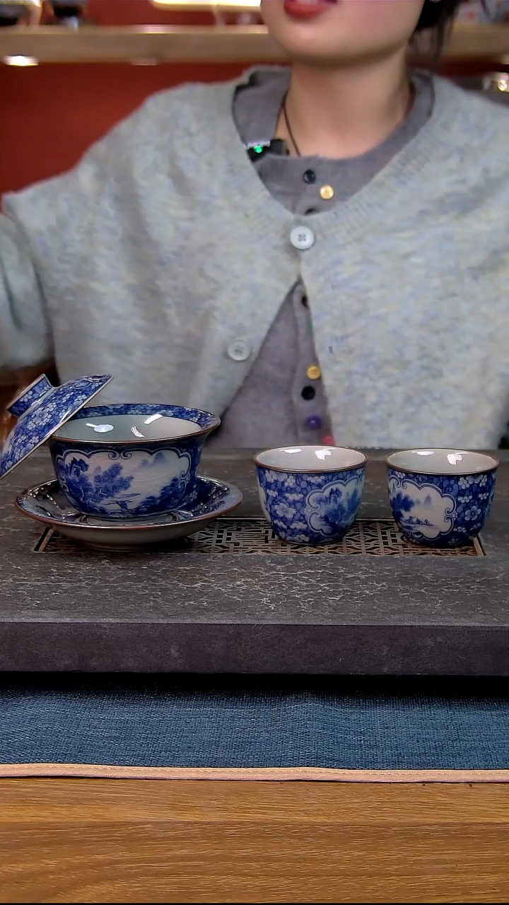 简装家用款3件套 老陶泥开片纹陶瓷茶具