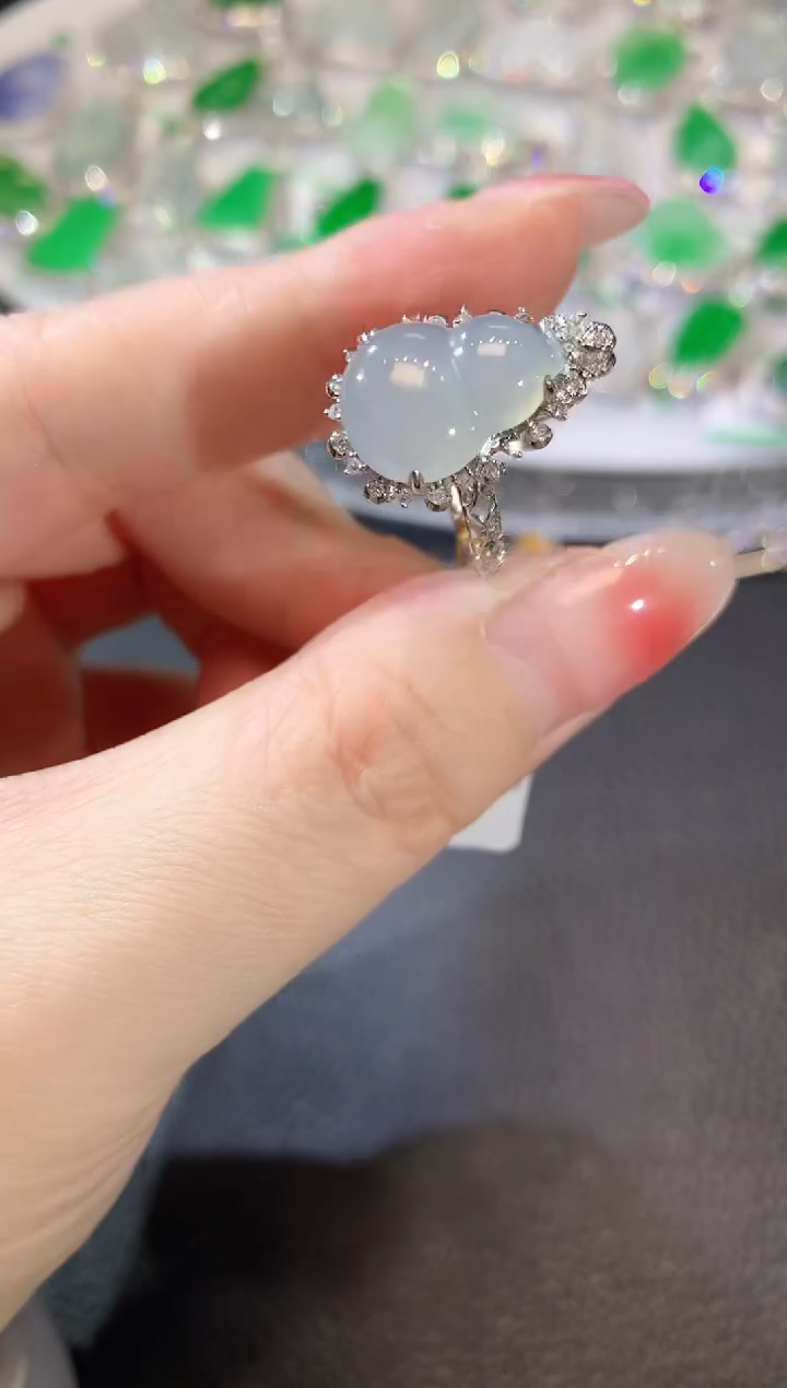 【闪购商品】翡翠戒指18K金镶嵌A18 翡翠