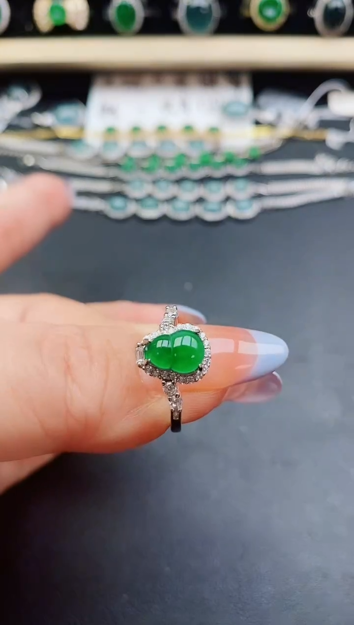 翡翠戒指银S925镶嵌321321