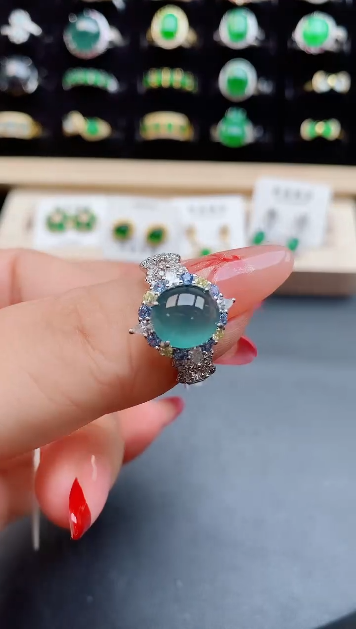 【闪购商品】翡翠戒指银S925镶嵌1212