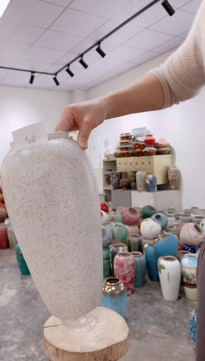 【闪购商品】瓶茶白 大号陶瓷花瓶 无花zd438