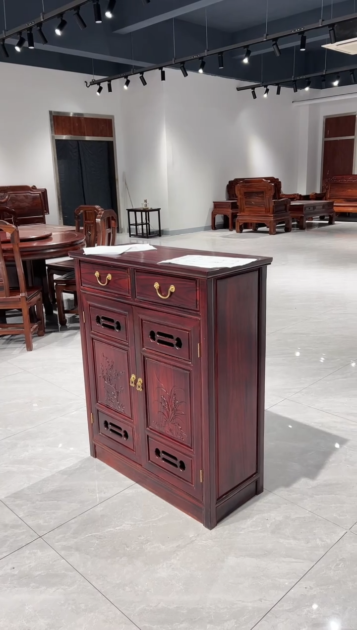 黑酸枝木类柜类家具成*鞋柜一只