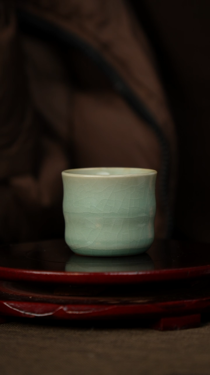 全品 仿古釉竹节杯