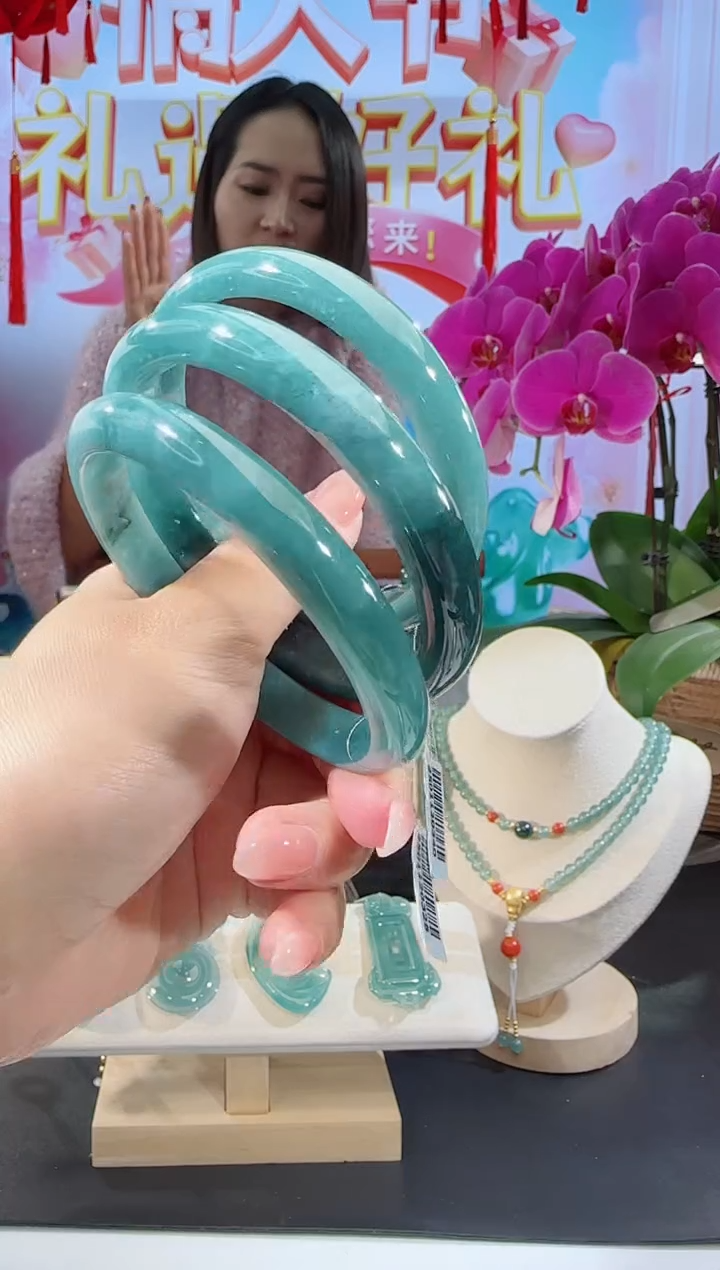 【闪购商品】定制翡翠手镯正圈未镶嵌57-61圈口可选多样性发一