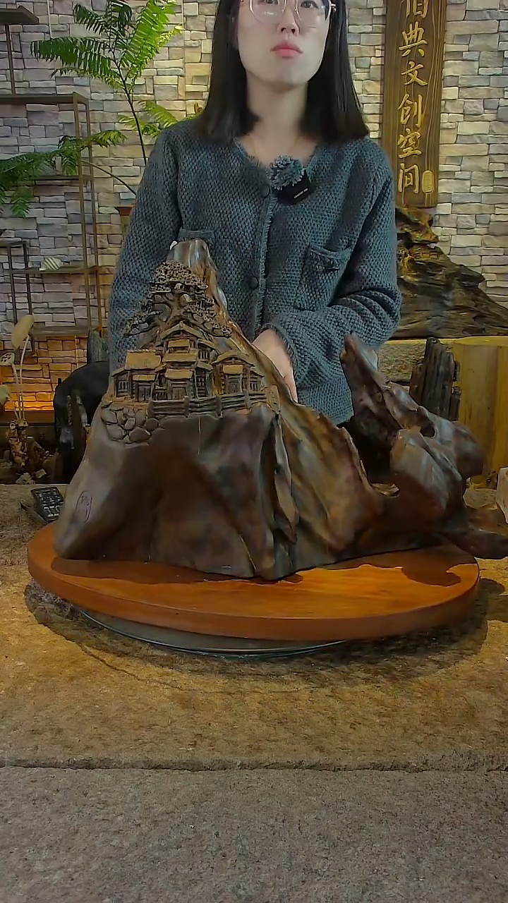 木金丝楠阴沉木山水摆件