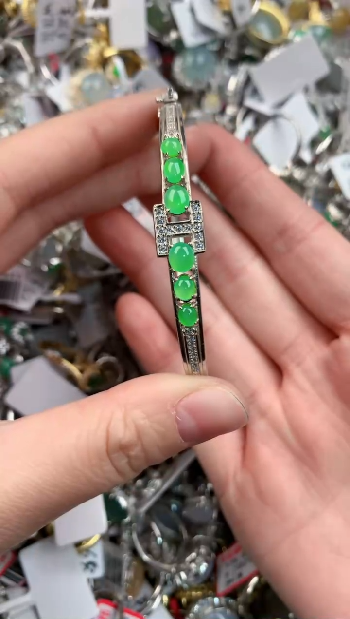 银S925镶嵌戒指翡翠999                 4