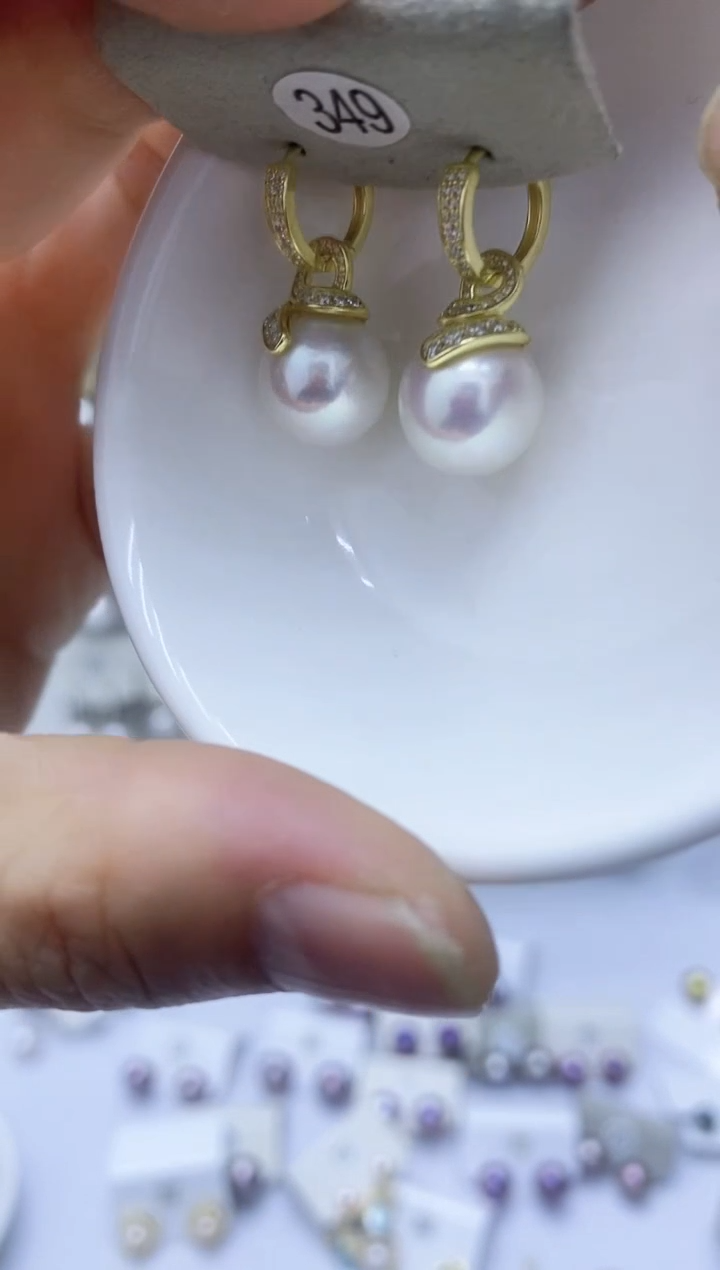 【闪购商品】淡水珍珠耳饰银S925镶嵌349