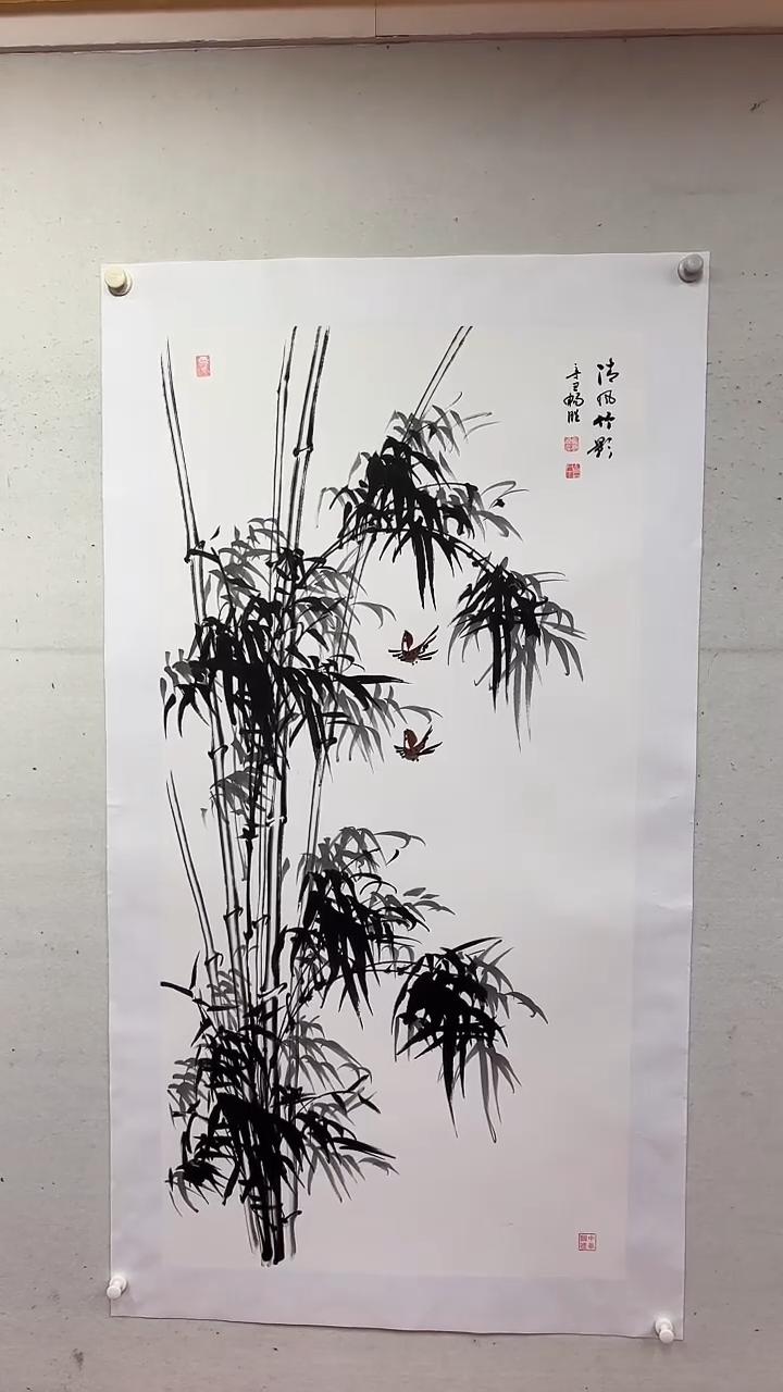 国画清风竹影/4尺托底/雷畅胜