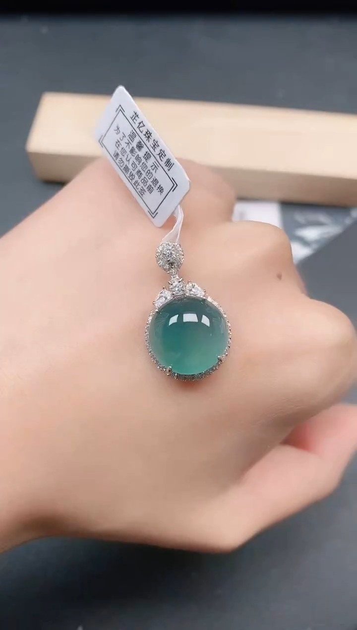 翡翠戒指银S925镶嵌1111