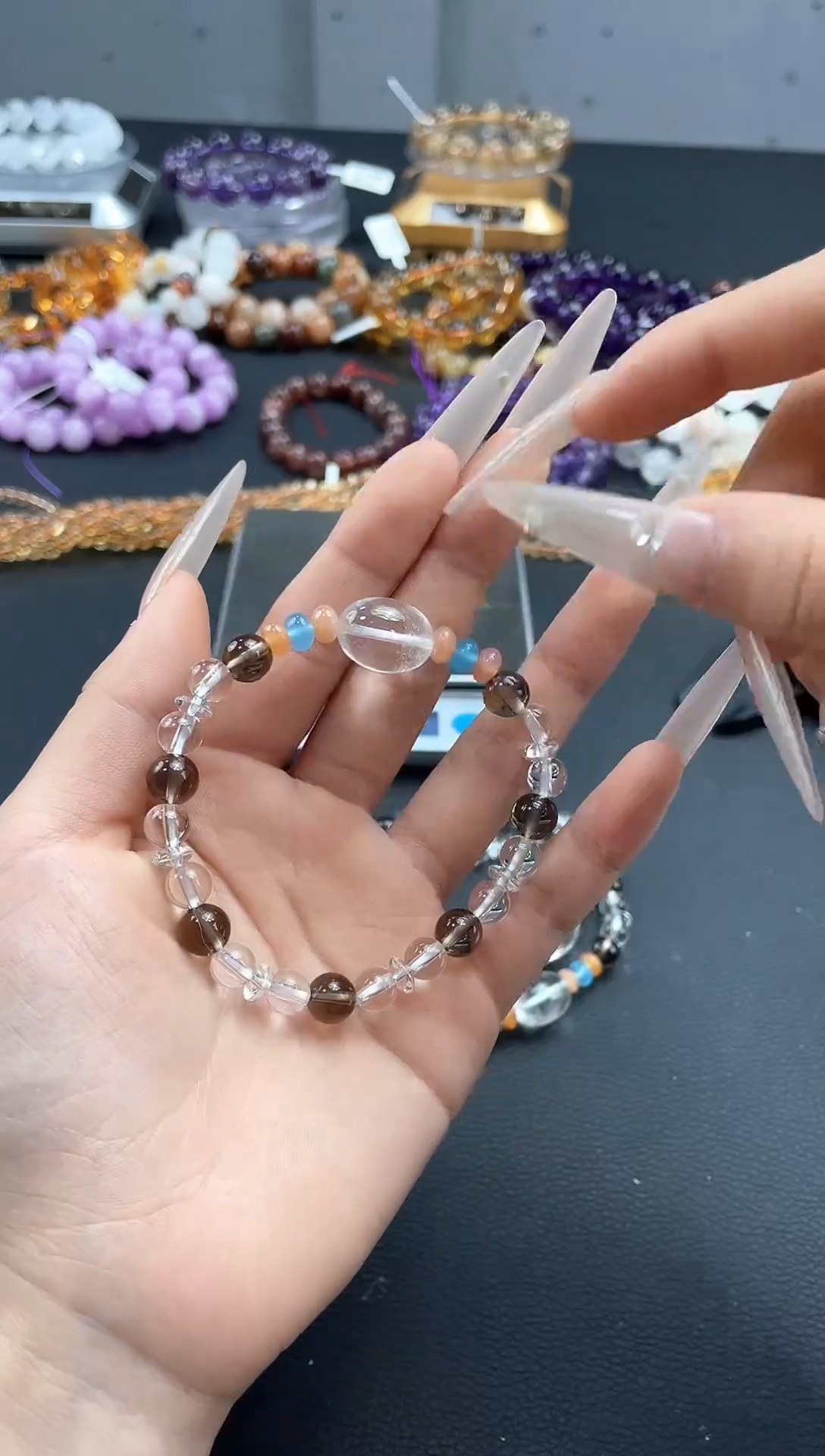 水晶手链未镶嵌水晶diy手串