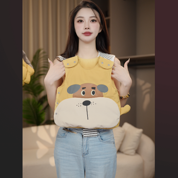 儿童白鸭绒羽绒服冬季新款小童卡通可爱小尾巴黄色保暖羽绒马甲