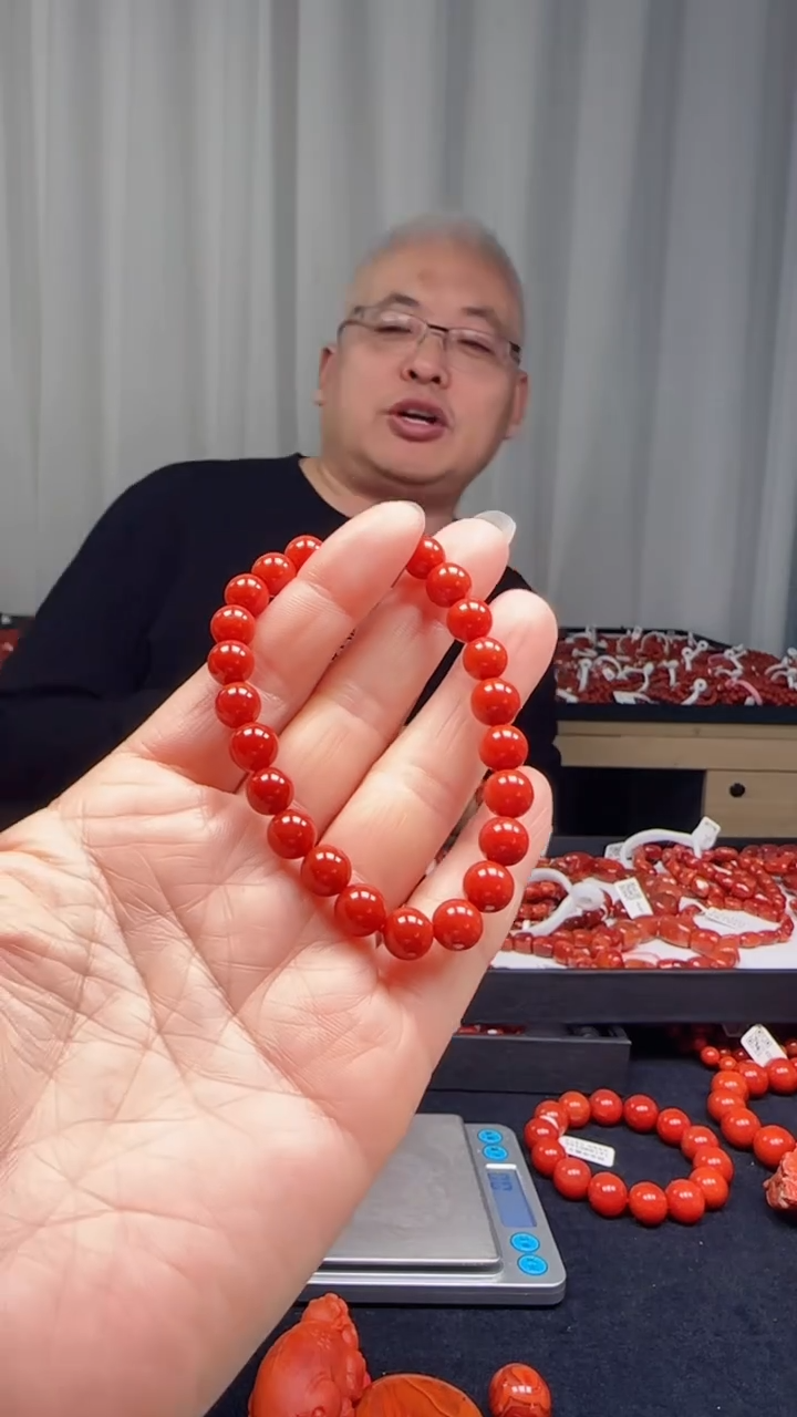 未镶嵌多样性发一件南红玛瑙【高货】锦红8mm保山圆珠单圈