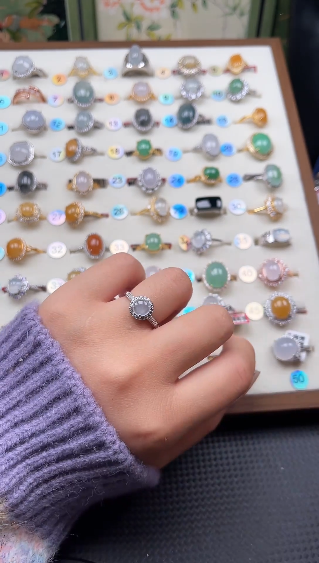 【闪购商品】翡翠戒指银S925镶嵌天然A货翡翠戒指