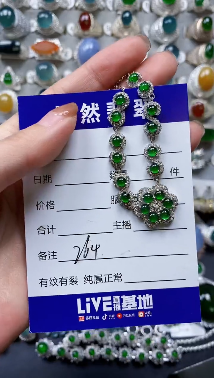 【闪购商品】翡翠颈饰银S925镶嵌0264