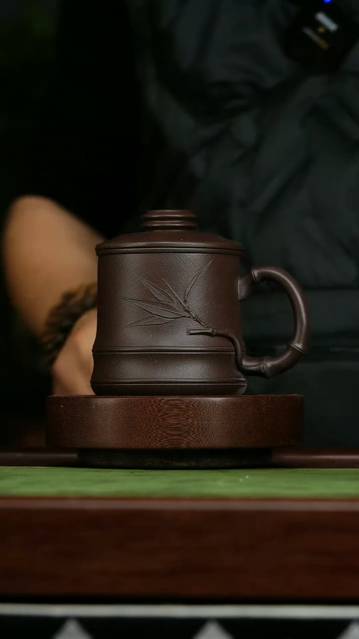 茶杯紫砂u10竹节盖杯