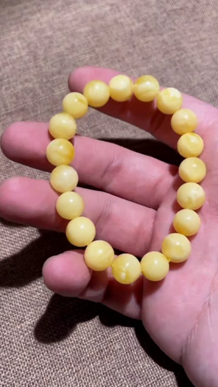 【闪购商品】蜜蜡裸石未镶嵌单圈手串22240802-06