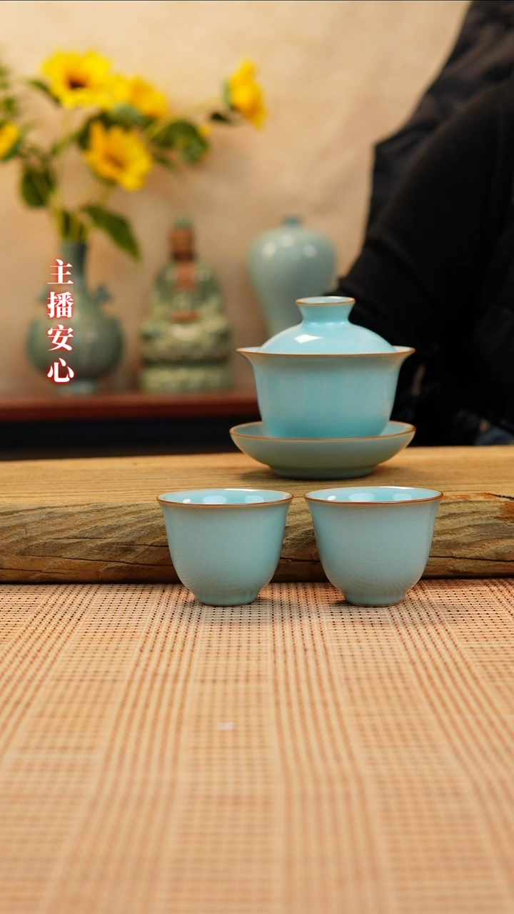 【闪购商品】一级精工元宝盖碗+杯子11111111