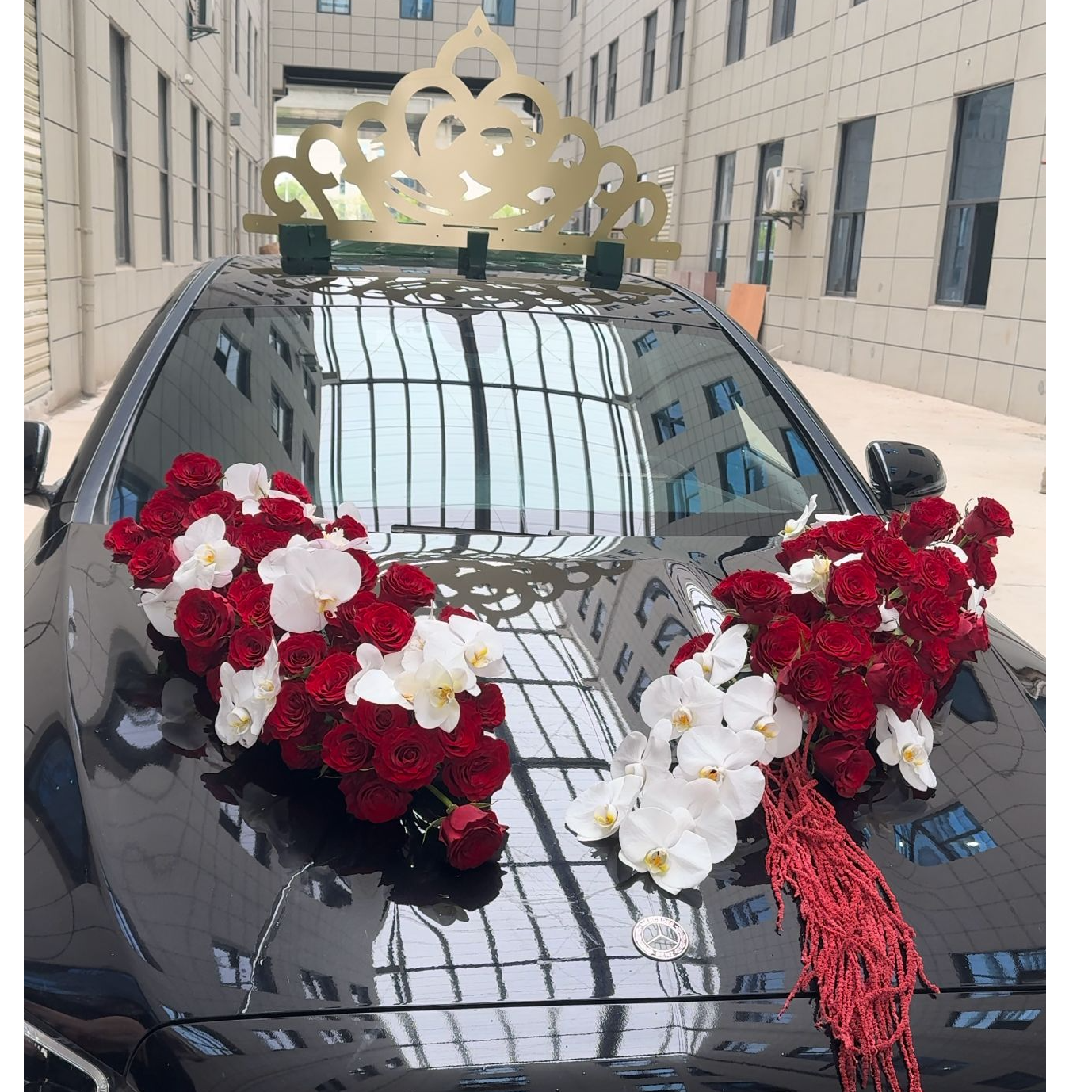 【1帮1】主婚车车顶金色大皇冠婚车装饰头饰花店花艺资材
