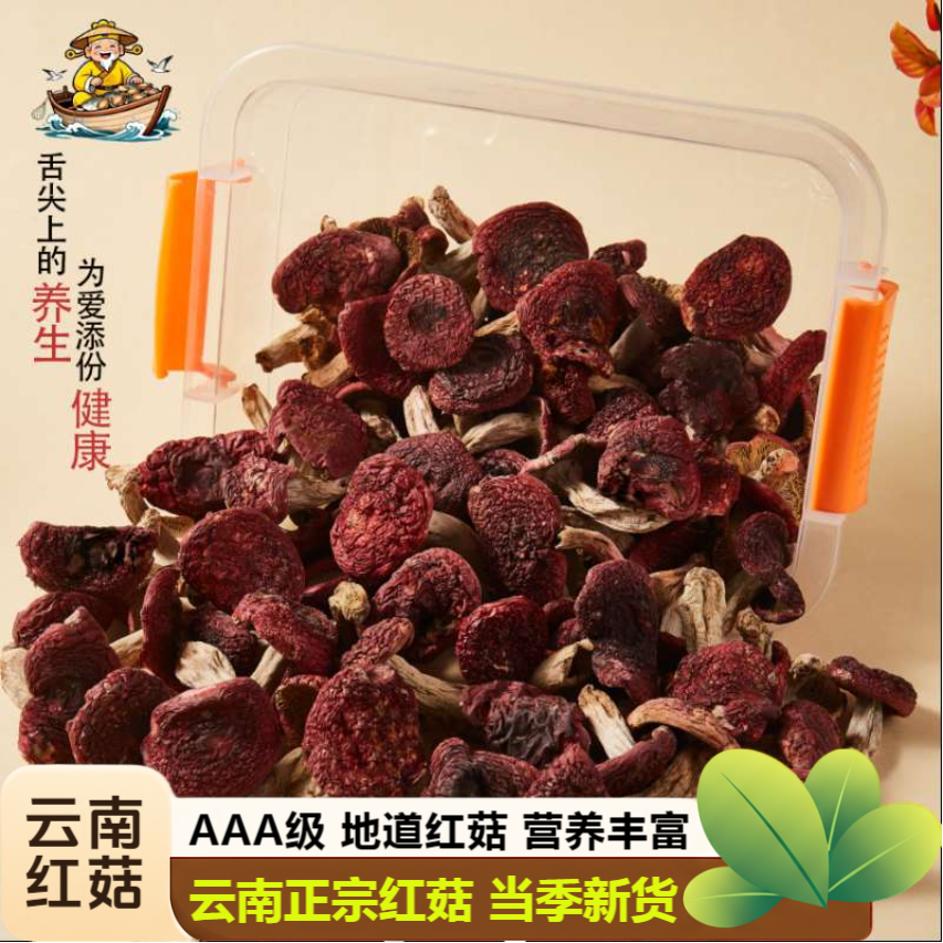 云南高山红菇煲汤美味特产菌菇山货滋补佳品月子炖汤正宗野生蓝底