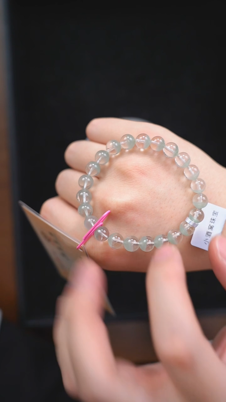 【闪购商品】水晶手链未镶嵌d060绿幽灵手链8mm+