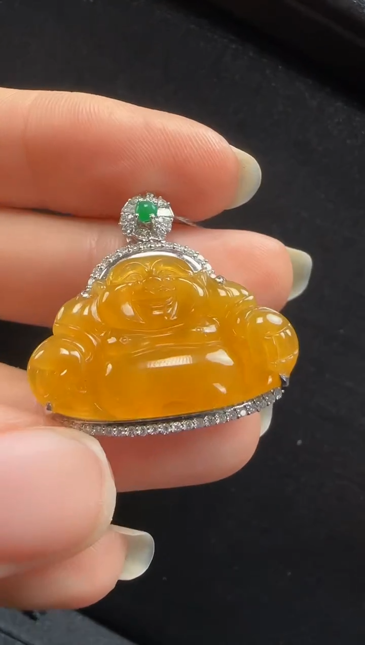【闪购商品】翡翠颈饰18K金镶嵌659玉佛一个