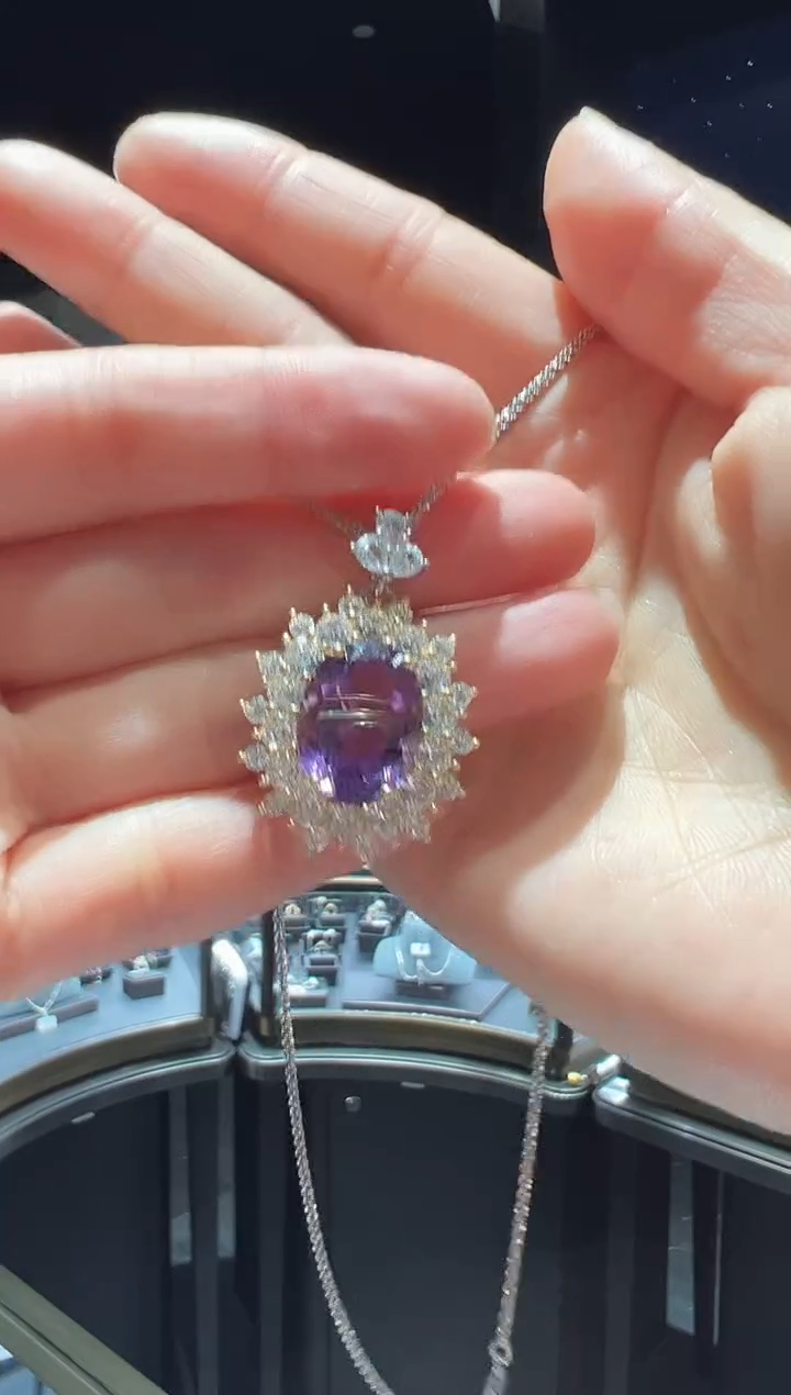 【闪购商品】紫晶吊坠(赠链)银S925镶嵌18】