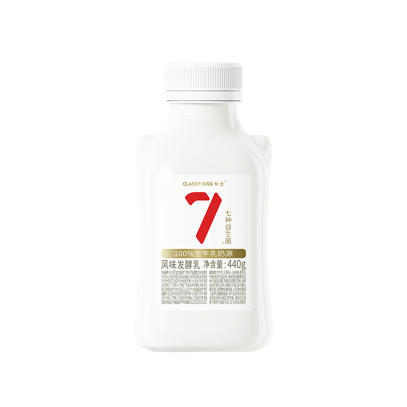 【7种益生菌】卡士007益生菌酸奶风味发酵乳原味440g/瓶