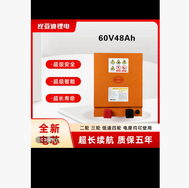 BYD/比亚迪60V48AH磷酸铁锂电池适用于三轻型车含充电器长续航