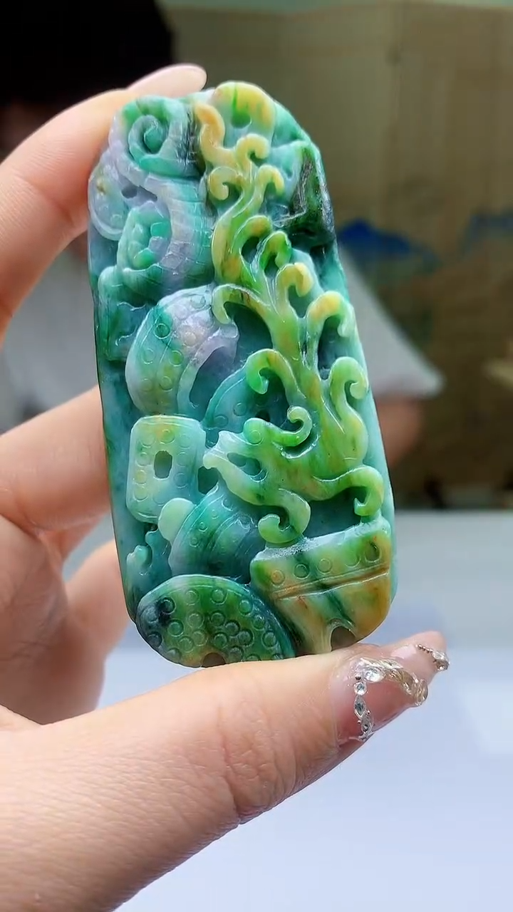 【闪购商品】定制翡翠未镶嵌4688ty-毛货挂件24