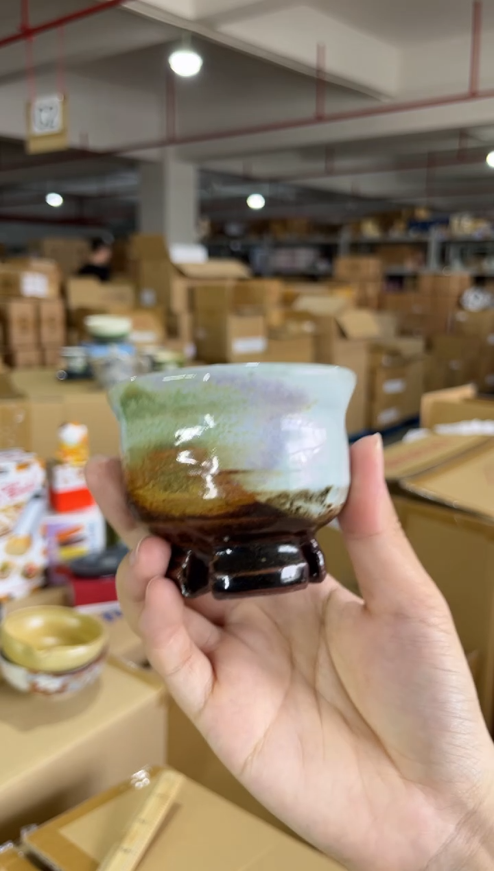 瓷片清清-清玩作三彩品茗杯