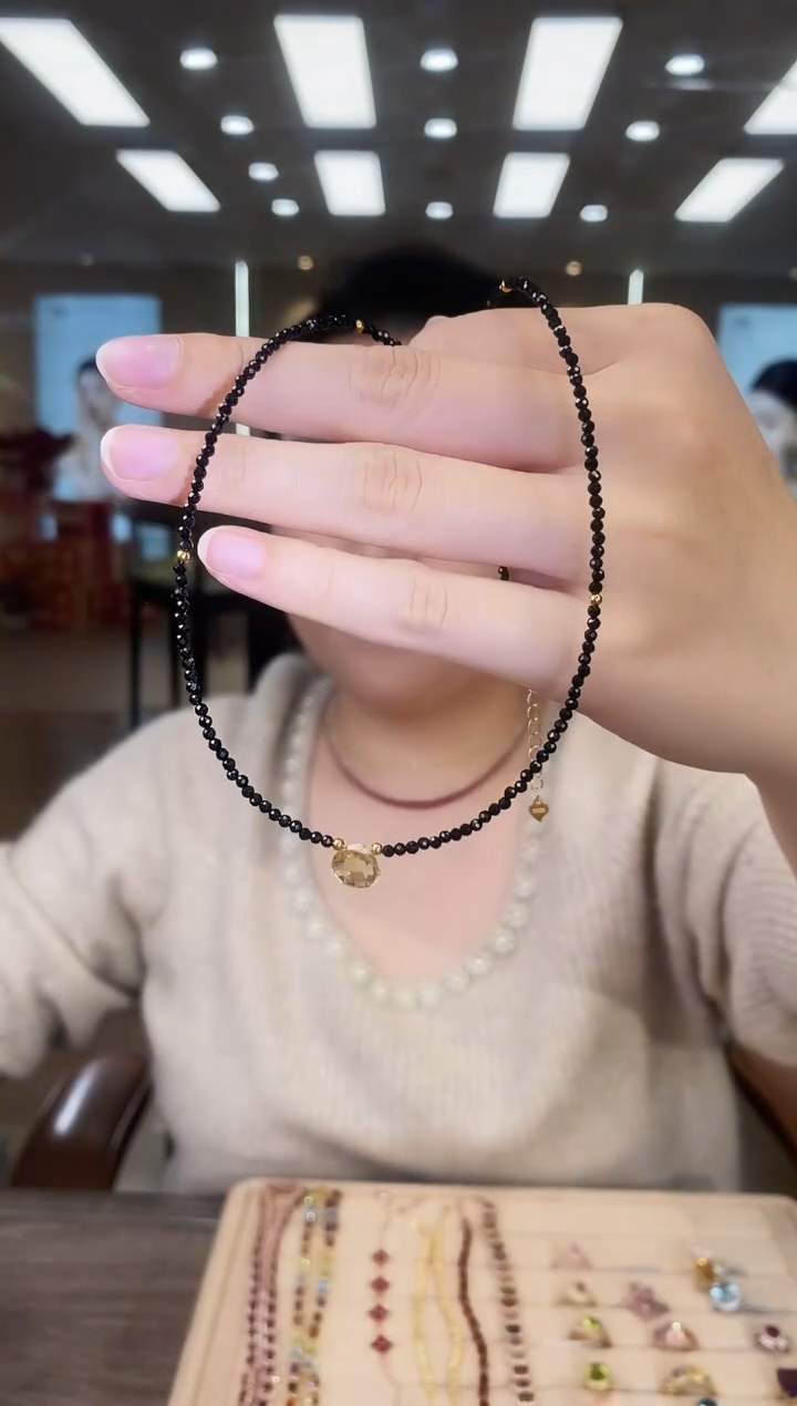 银S925镶嵌项链尖晶石03