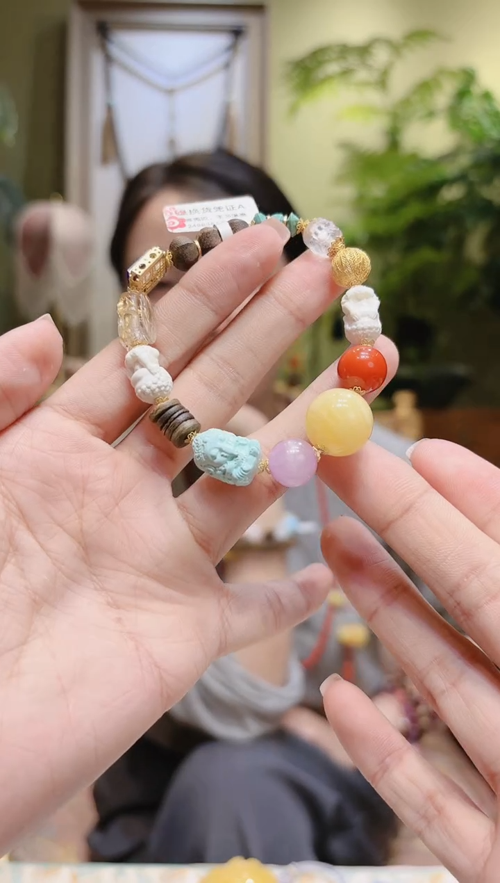 【闪购商品】水晶手串18K金镶嵌多宝手串