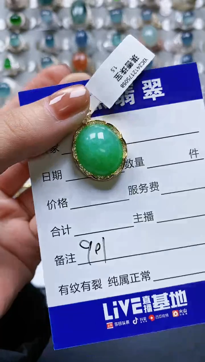 【闪购商品】翡翠颈饰银S925镶嵌0901