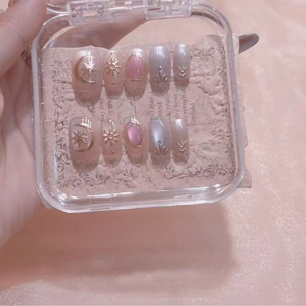 星月银河猫眼纯手工穿戴甲