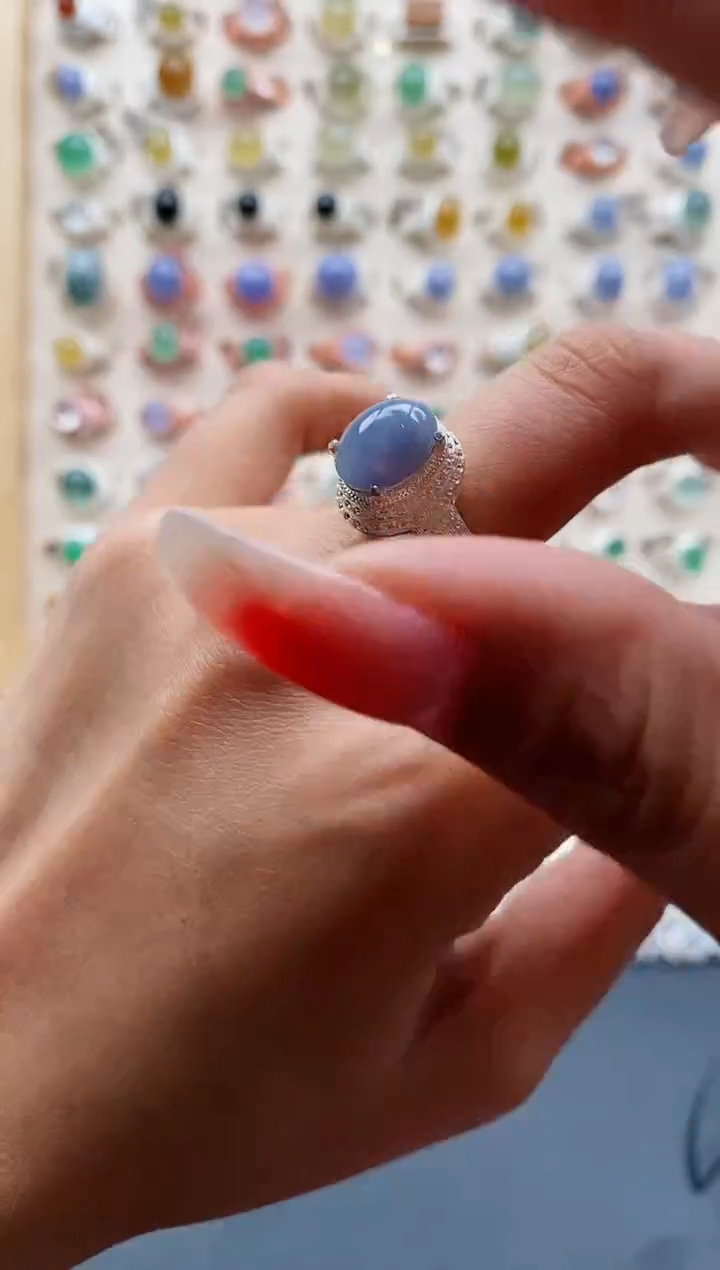 【闪购商品】翡翠戒指未镶嵌缅甸天然A货翡翠333 7+7