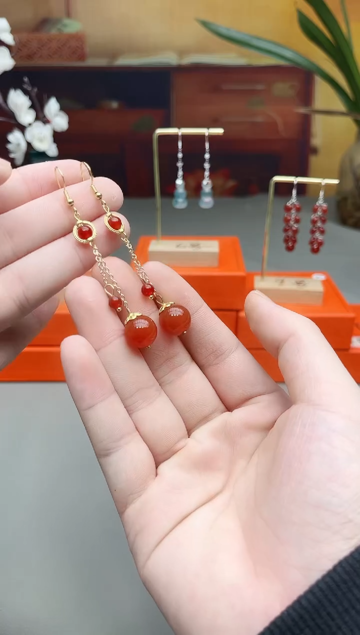 未镶嵌耳钉玛瑙/玉髓331