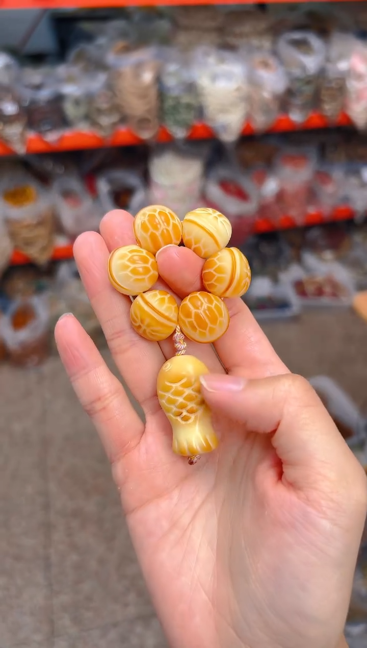 吊坠菩提根/象牙果富甲天下手捻 黄色