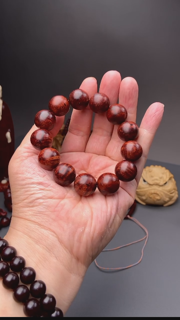 小叶紫檀印度小叶紫檀18mm满瘤疤