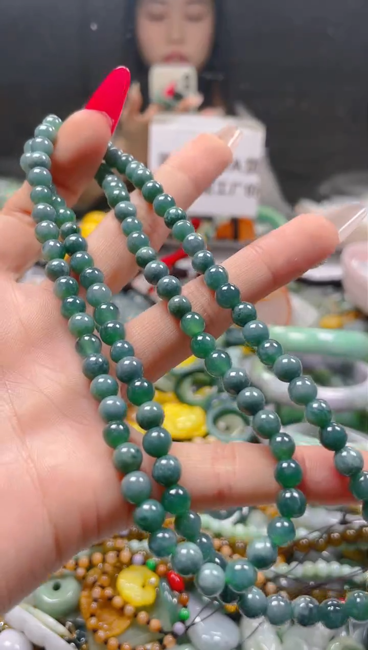 【闪购商品】翡翠颈饰未镶嵌6MM/H/翡翠A货一图一物