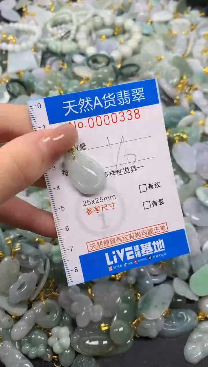 颈饰未镶嵌翡翠净货挂件-0338