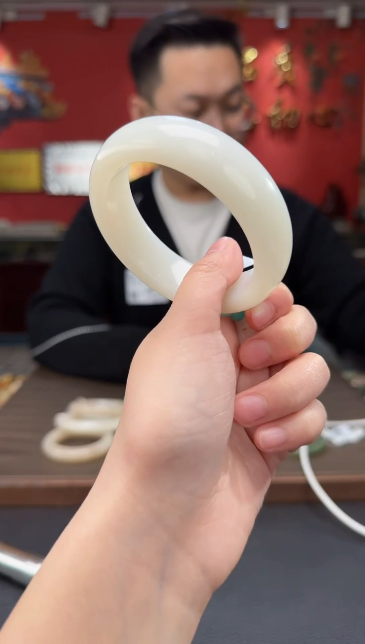 【闪购商品】和田玉颈饰未镶嵌白玉宽版镯55-62
